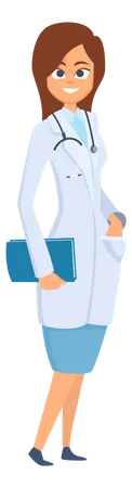 Medic Nurses Doctors Healthcare Character Different Poses Illustration