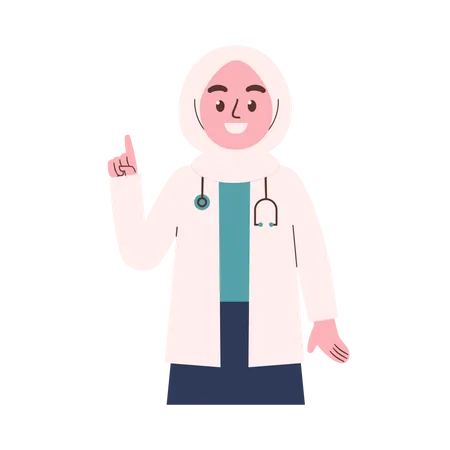 Female Doctor Wear Hijab Illustration
