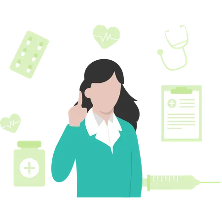 Female doctor advising online medicines Illustration