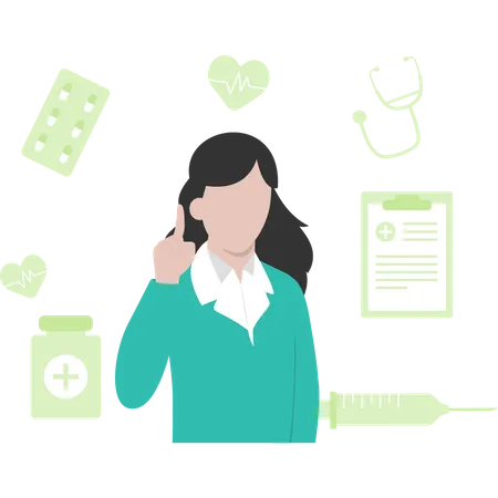 Female doctor advising online medicines  Illustration