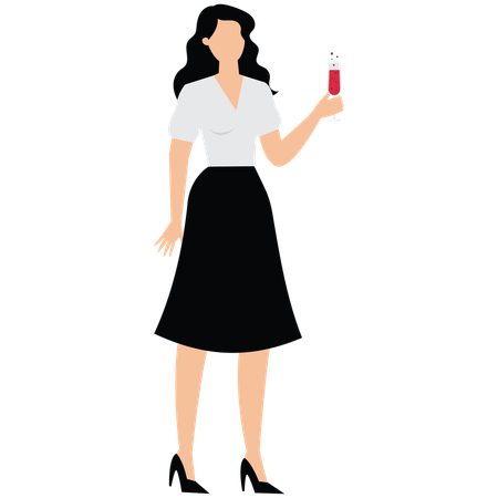 Female doctor at Blood laboratory  Illustration