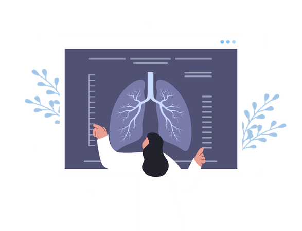 Female Doctor Check X Ray Scanning  Illustration