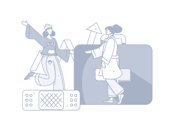Female Doctor checking Patient  Illustration