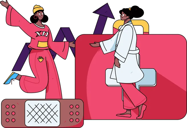 Female Doctor checking Patient  Illustration