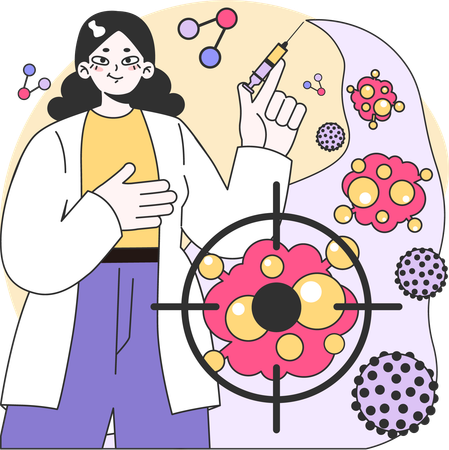 Female doctor doing cancer treatment  Illustration