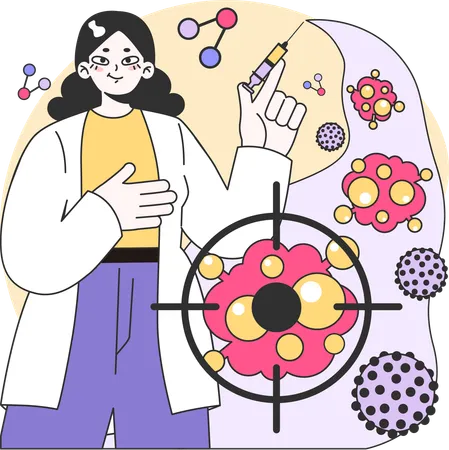 Female doctor doing cancer treatment  Illustration