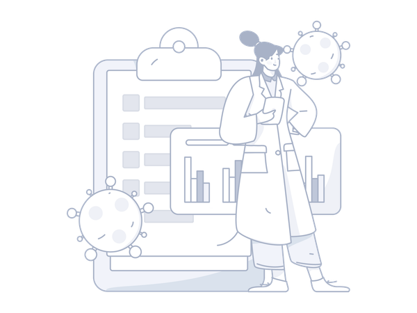 Female doctor doing corona virus analysis  Illustration