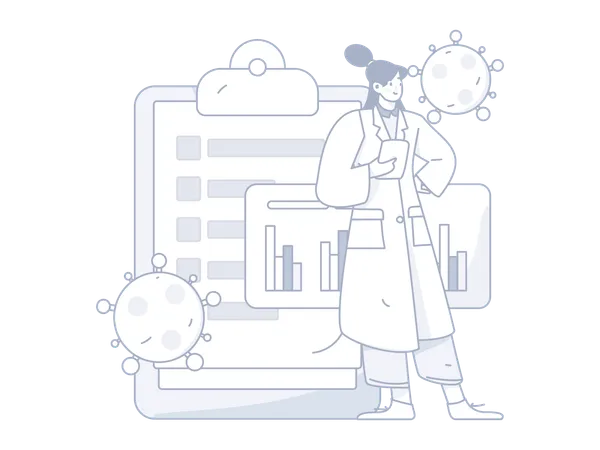 Female doctor doing corona virus analysis  Illustration