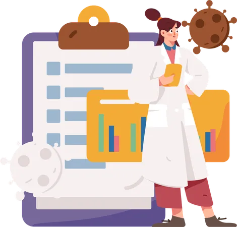 Female doctor doing corona virus analysis  Illustration