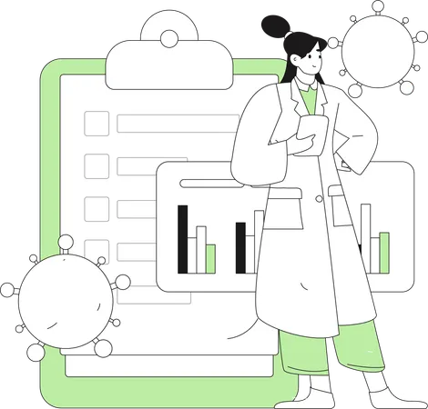 Female doctor doing corona virus analysis  Illustration