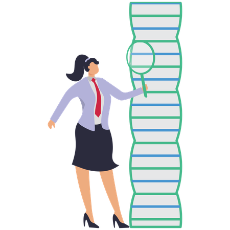 Female doctor doing dna research  Illustration