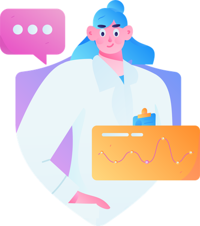 Female doctor doing medical analysis  Illustration