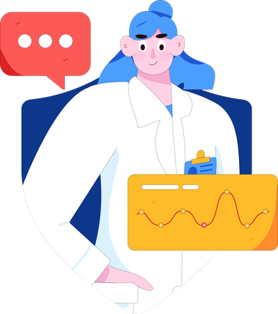 Female doctor doing medical analysis  Illustration