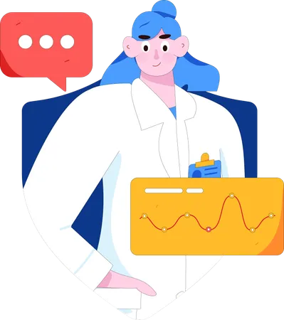 Female doctor doing medical analysis  Illustration