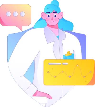 Female doctor doing medical analysis  Illustration