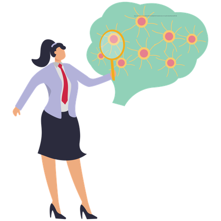 Female doctor doing Neurons research  Illustration