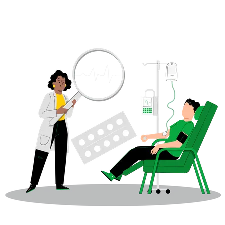 Female doctor doing patient health analysis  Illustration