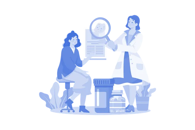Female Doctor Doing Skin Therapy  Illustration