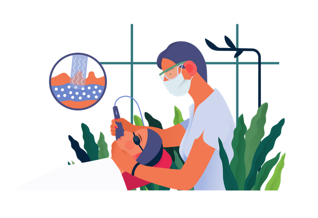 Female doctor doing Skin therapy  Illustration