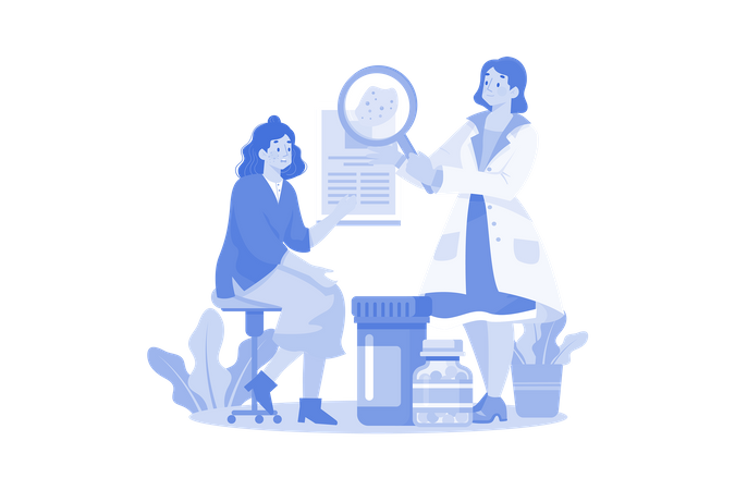 Female Doctor Doing Skin Therapy  Illustration