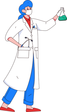 Female doctor doing test  Illustration