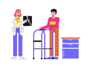 Female Doctor Explaining Leg injury and Fracture