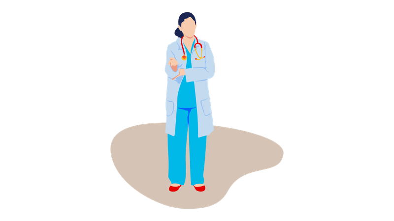 Female doctor explaining medical consultation  Illustration