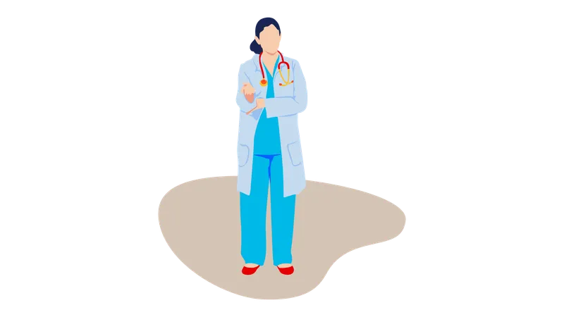 Female doctor explaining medical consultation  Illustration