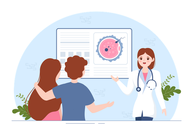 Female doctor explaining report  イラスト