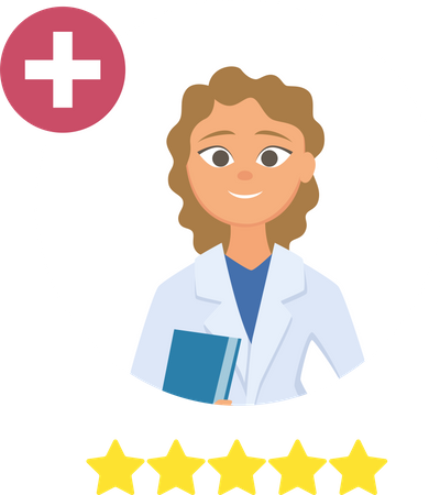 Female doctor feedback  Illustration