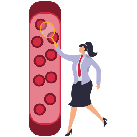 Female doctor finding Blood Vessel  Illustration