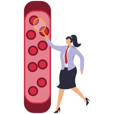 Female doctor finding Blood Vessel  Illustration