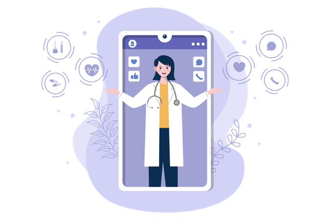 Female Doctor giving health related information  Illustration