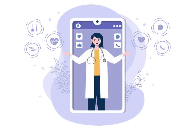 Female Doctor giving health related information  Illustration