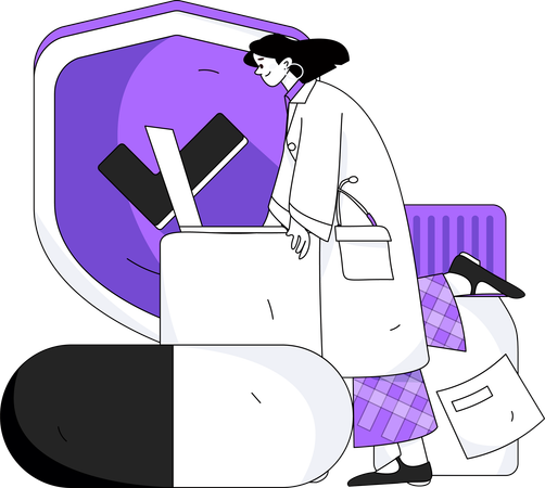 Female doctor giving online medical advice  Illustration