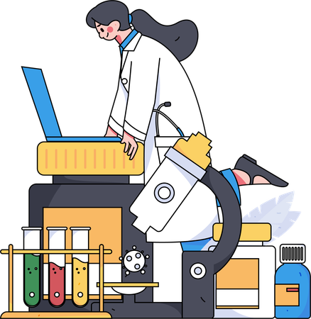 Female doctor giving online medical service  Illustration