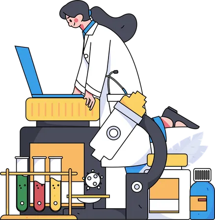 Female doctor giving online medical service  Illustration