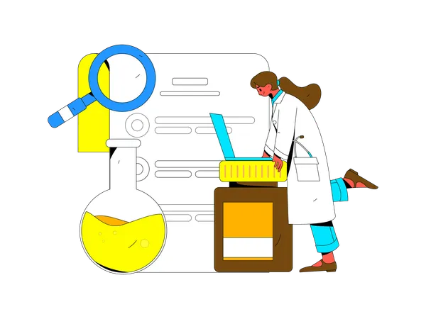 Female doctor giving online medicine  Illustration