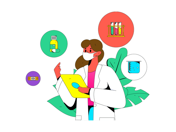Female doctor giving prescription  Illustration