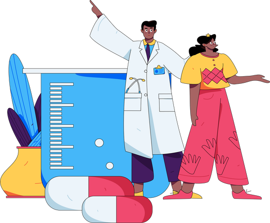 Female doctor giving prescription  Illustration