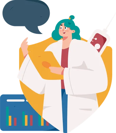 Female doctor giving prescription  Illustration