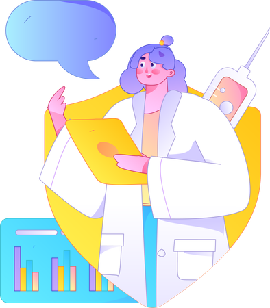 Female doctor giving prescription  Illustration