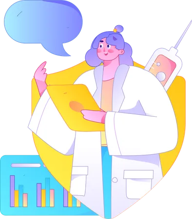 Female doctor giving prescription  Illustration