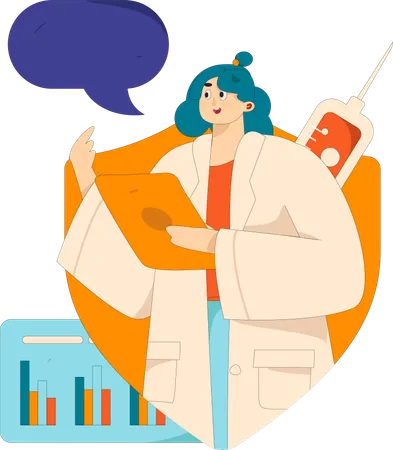 Female doctor giving prescription  Illustration