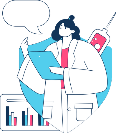 Female doctor giving prescription  Illustration