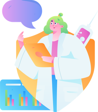 Female doctor giving prescription  Illustration