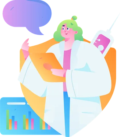 Female doctor giving prescription  Illustration