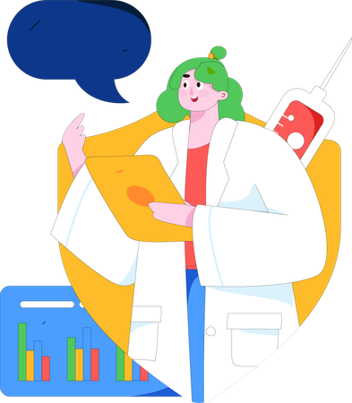 Female doctor giving prescription  Illustration