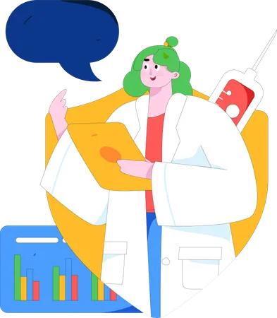 Female doctor giving prescription  Illustration