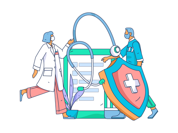 Female doctor giving prescription  Illustration